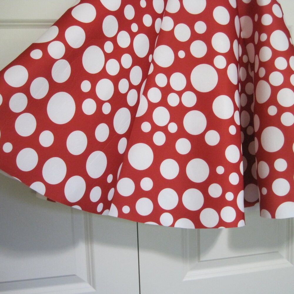 Rainbow red and white polka dot skirt sz M - Picture 3 of 10